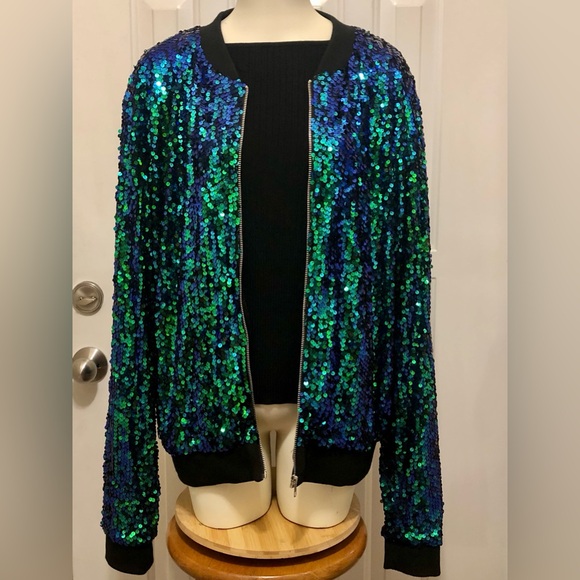 anna-kaci Jackets & Blazers - ANNA-KACI WICKED INSPIRED SEQUIN BOMBER JACKET NWT XXL